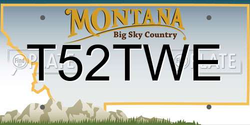 T52TWE Montana License Plate