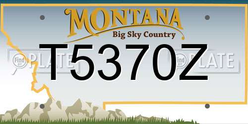 T5370Z Montana License Plate