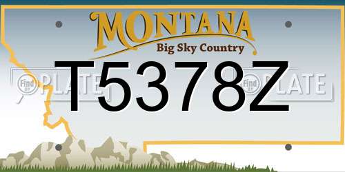 T5378Z Montana License Plate