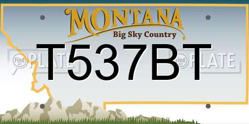 T537BT Montana License Plate
