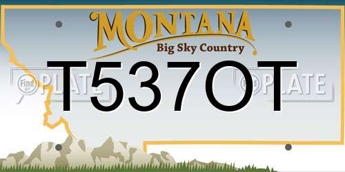 T537OT Montana License Plate