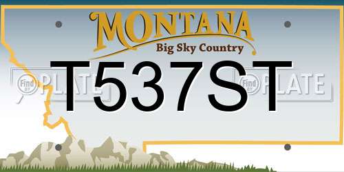 T537ST Montana License Plate