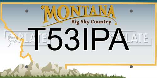T53IPA Montana License Plate