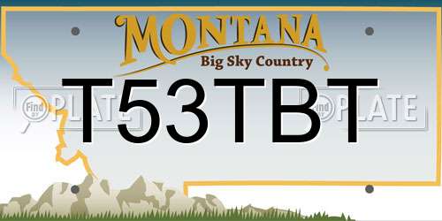 T53TBT Montana License Plate