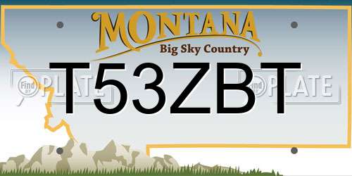 T53ZBT Montana License Plate
