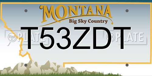 T53ZDT Montana License Plate
