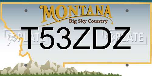 T53ZDZ Montana License Plate