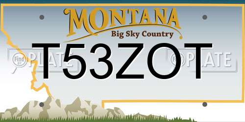 T53ZOT Montana License Plate