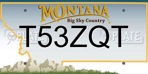 T53ZQT Montana License Plate
