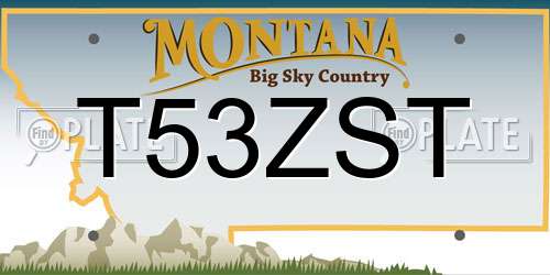 T53ZST Montana License Plate