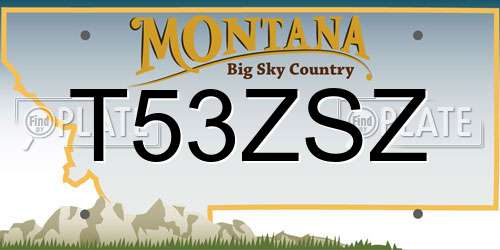 T53ZSZ Montana License Plate