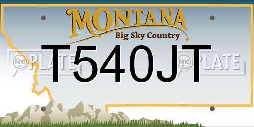 T540JT Montana License Plate