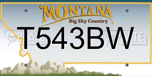 T543BW Montana License Plate