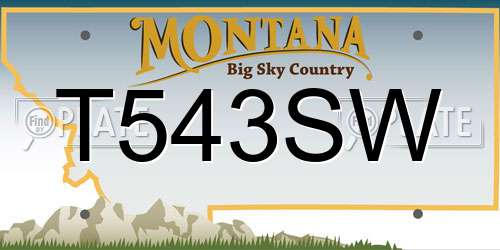 T543SW Montana License Plate