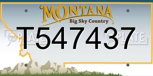 T547437 Montana License Plate