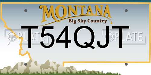 T54QJT Montana License Plate