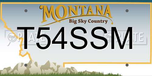 T54SSM Montana License Plate