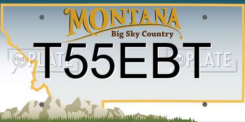 T55EBT Montana License Plate