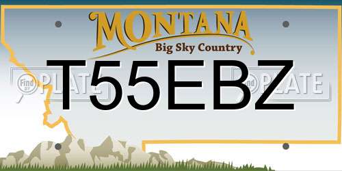 T55EBZ Montana License Plate