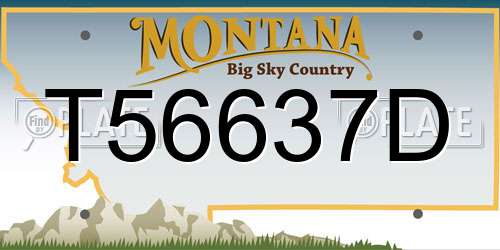T56637D Montana License Plate
