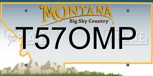 T57OMP Montana License Plate