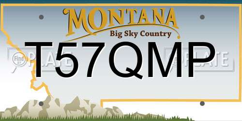 T57QMP Montana License Plate
