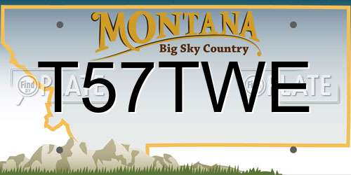 T57TWE Montana License Plate