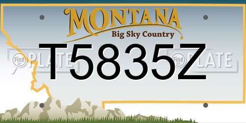 T5835Z Montana License Plate