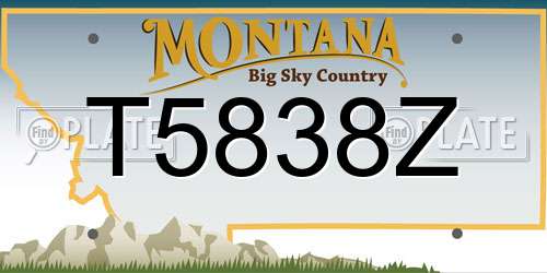 T5838Z Montana License Plate