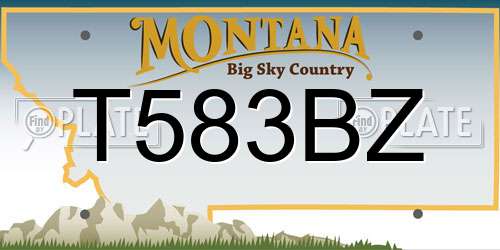 T583BZ Montana License Plate