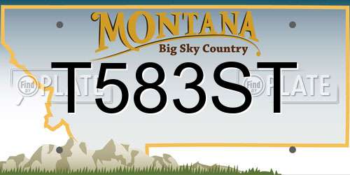 T583ST Montana License Plate