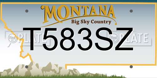 T583SZ Montana License Plate