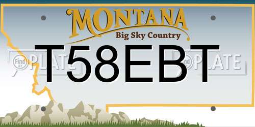 T58EBT Montana License Plate