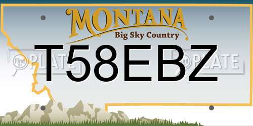 T58EBZ Montana License Plate
