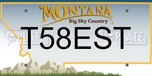 T58EST Montana License Plate