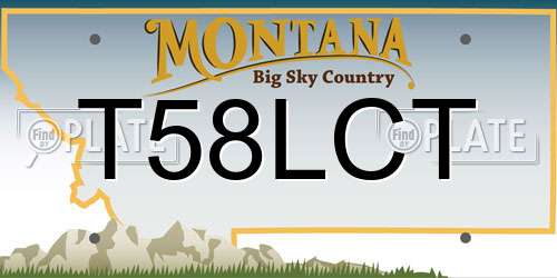 T58LCT Montana License Plate