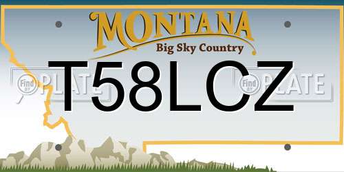 T58LCZ Montana License Plate
