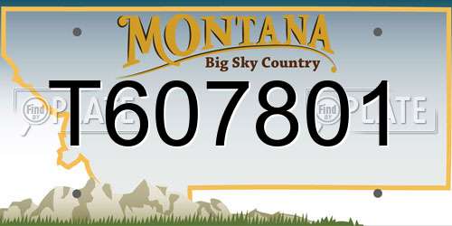 T607801 Montana License Plate