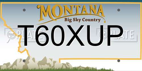 T60XUP Montana License Plate