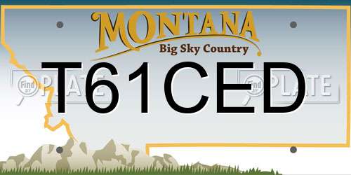 T61CED Montana License Plate