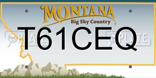 T61CEQ Montana License Plate