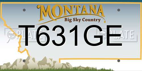 T631GE Montana License Plate