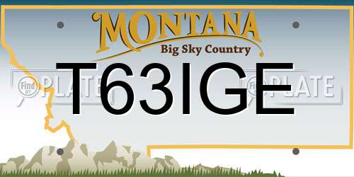 T63IGE Montana License Plate