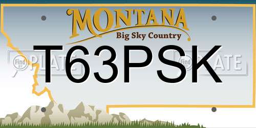 T63PSK Montana License Plate