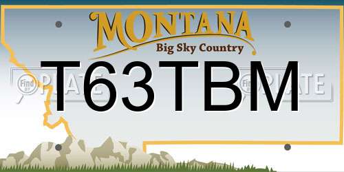 T63TBM Montana License Plate