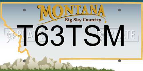 T63TSM Montana License Plate