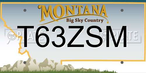 T63ZSM Montana License Plate