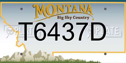 T6437D Montana License Plate