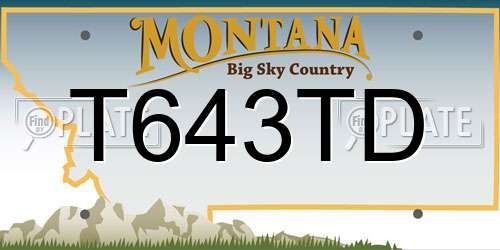 T643TD Montana License Plate