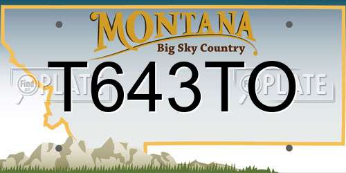 T643TO Montana License Plate